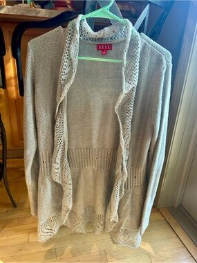 Open-Front Women’s Knit Cardigan with Tie Detail and Belt